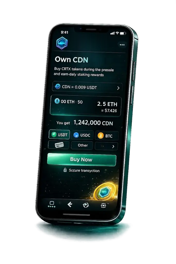 Qvaxum staking app screen